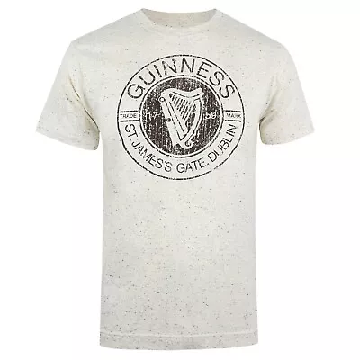 Guinness Mens ST James Gate Emblem T-shirt Natural White S - XXL Official • £13.99