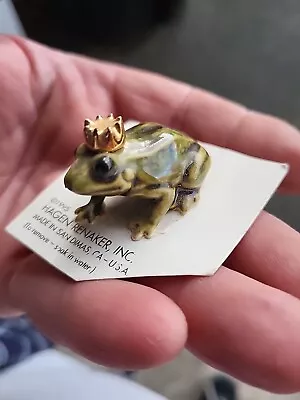 Hagen Renaker Frog Prince W/Crown Mini Figurine On Original Card Vintage • $18.90