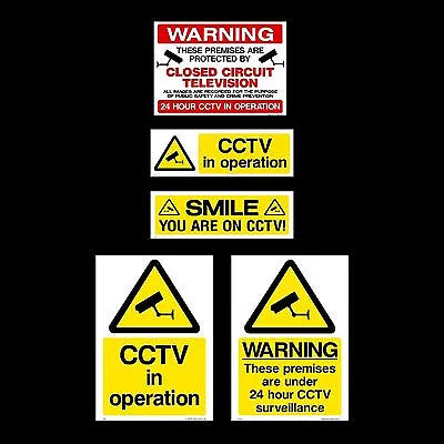 CCTV Sign Sticker Window - All Sizes & Materials - Security Camera Warning • £1.79