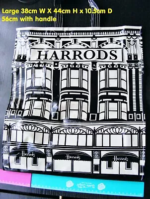 Harrods Shop Front Tote Shopping Bag PVC Large 38cm W X 44cm H X 56 Cm H'e • $20