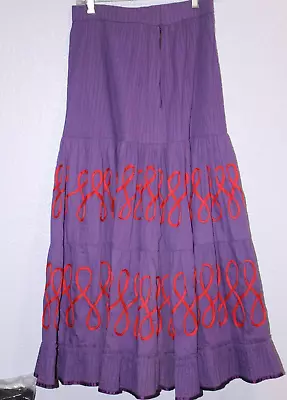 Tachi Castillo Skirt Vintage Purple And Red Ribbons Ruffles Vintage Size S • $80