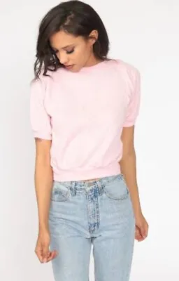 Viktoria & Woods Short Sleeve Light Pink Short Sleeve Fine Knit Top Size Medium • $20