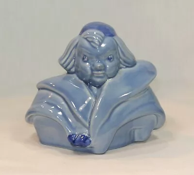 Red Wing Pottery Blue FRIAR TUCK Monk Cookie Jar LID Vintage • $30.95