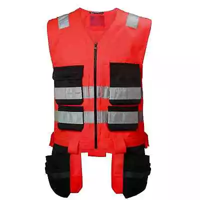 £49.99 • Buy Helly Hansen Alna Hi Vis Construction Tool Vest Red/charcole  All Sizes