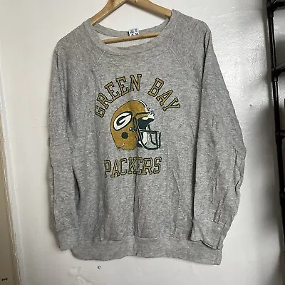 Vintage 80s Champion Green Bay Packers Made In USA Grey Crewneck XXL Jumper • $49