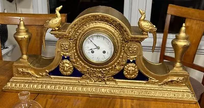 Antique Mantle French Clock  Wood Case By Samuel Marti  Paris 1900 H&H- Works! • $480