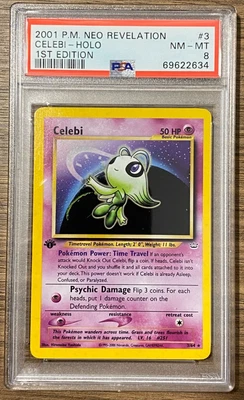 $150 • Buy Pokémon | Celebi | PSA 8 NM-MT | 1st Edition Neo Revelation 3/64 Holo Rare 2001