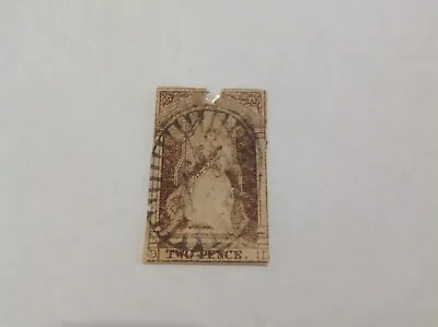 1852 Victoria Australia 2d Brown Queen On Throne barrel Cancel  Used Imperf • $9.65