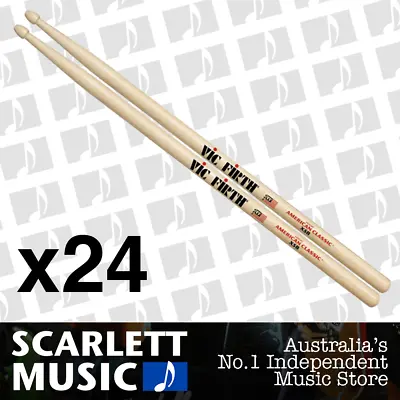$435 • Buy 24x Vic Firth American Classic Extreme X5B Wood Tip Drumsticks ( 5B Sticks )