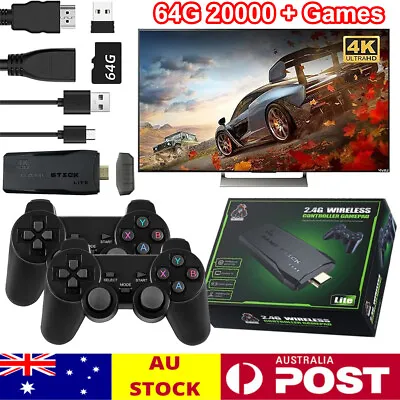 Wireless Retro Game Console Plug Play 4K HDMI TV Video Game Stick 20000+ Games • $36.59