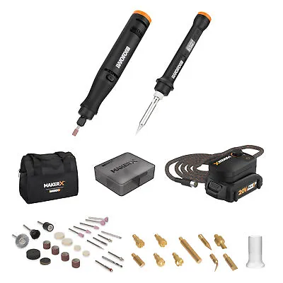 WX988L WORX 20V (2) PC MAKERX Combo: Rotary Tool + Wood/Metal Crafter-N • $139.99