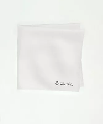 Brooks Brothers White Pocket Square/Handkerchief/Hanky Silk New MSRP $29.50 • $14.99