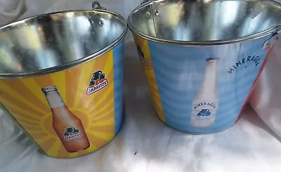 2-Por Flavor! Sangria Senorial Jarritos Beer Ice Bucket 4qt Metal 7 1/4  Tall • $12.95