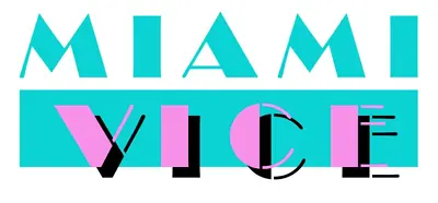 Miami Vice Logo 80s TV Cop Show Iron On Tee T-shirt Transfer • £2.39