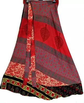 Incredible-art Women's Indian Sari Wrap Skirt Handmade Reversible Vintage Hippie • $25.98