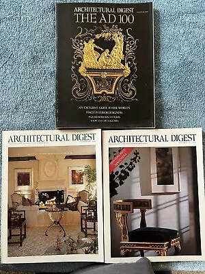 Architectural Digest Magazine Lot Vintage The Ad 100 1990 Dec. And Nov. 1991 • $20.99
