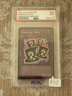 PSA 9 - Magical Hats PSV-033 Original 2002 Unlimited Edition Super Rare YuGiOh • $40