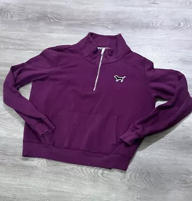 PINK Victoria’s Secret Jacket Adult Half Zip Pullover Burgundy Red Large Juniors • $16