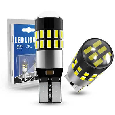 AUIMSOCO T10 194 168 W5W LED License Plate Light Bulbs 6000K Xenon White 2825 • $14.99