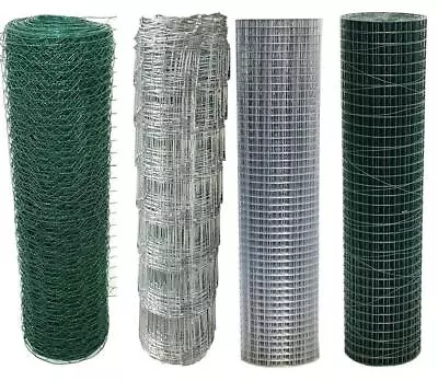 New Galvanised Chicken Rabbit Wire Netting Mesh Net Fence 5m & 10m Rolls • £16.99