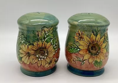 Maxcera Terra Cotta Sunflower Salt And Pepper Hand Painted Sunflowers • $20