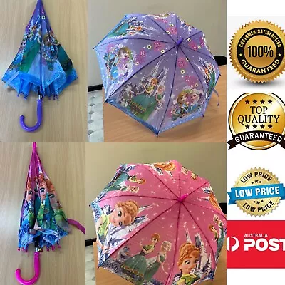 Kids Colourful Umbrella Frozen Umbrella Pink Purple Elsa & Anna AU Stock • $17.95