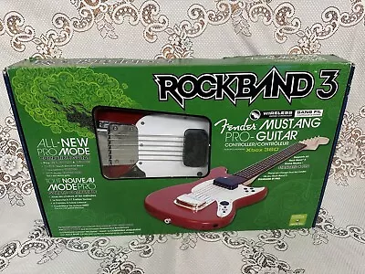 XBOX 360 Rock Band 3 Wireless Fender Mustang Pro Guitar Controller New Open Box • $99