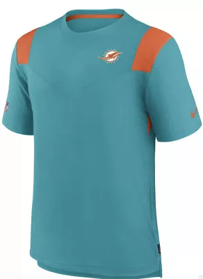 Miami Dolphins Nike Sideline Player Aqua Green Short Sleeve Dri-Fit Shirt Large • $46