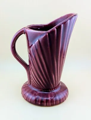 Vintage Morton Pottery #492 Burgundy Pitcher Vase 1943 6.75” • $23.99