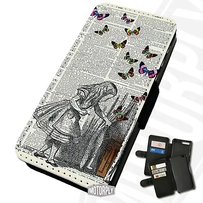 £9.75 • Buy Printed Faux Leather Flip Phone Case For IPhone - Alice-Butterflies-Curtain