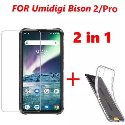 For UMIDIGI Bison 2 Bison2 Pro Tempered Glass Screen Protector + TPU Case Cover • $8.79