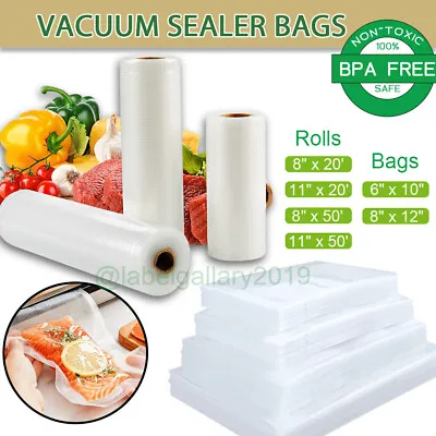 $7.96 • Buy Vacuum Sealer Bags Rolls Embossed Food Saver Storage Package Choose Size 4 Mil