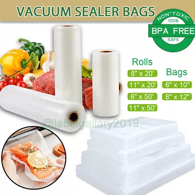 Vacuum Sealer Bags Rolls Embossed Food Saver Storage Package Choose Size 4 Mil • $58.99