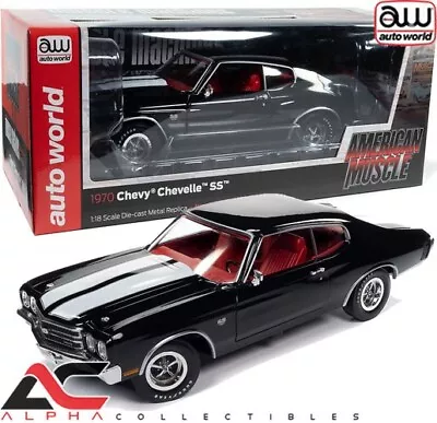 Autoworld Amm1317 1:18 1970 Chevrolet Chevelle Ss (hemmings Muscle) Tuxedo Black • $99.99