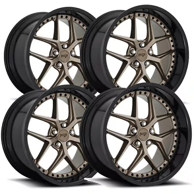 (Set Of 4) Staggered-Niche M227 Vice 20  5x4.5  +35mm Bronze/Black Wheels Rims • $1674