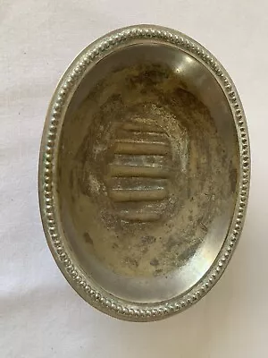 Vintage Solid Brass Oval Soap Dish Classic Look Decorative Edge • $18