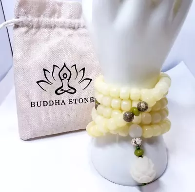 Buddha Stones Bodhi Lotus Mala Harmony Necklace Bracelet • $17.51