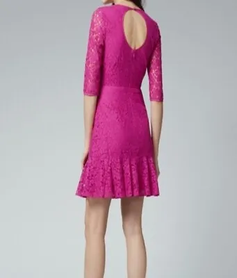 Warehouse BNWT Pink Lace Peplum Hem Dress Size 10 RRP £59 • £0.99