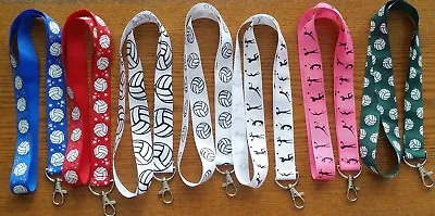 Volleyball Lanyard - U Choose Color - Team - Metal Clasp - Sports - Silver Foil • $2.99