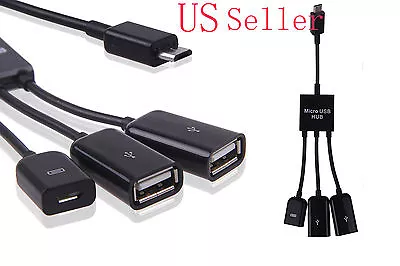 For Samsung Galaxy Note 10.1 2014 Edition Dual USB OTG Host Hub Cable + Power • $7.99