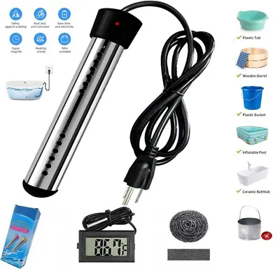 Immersion Water Heater 1500W Submersible Portable Electric Quick Bucket Heater • $20.99