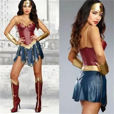 Adult Wonder Woman Costume Outfit Girl Movie Superhero Cosplay Fancy Dress NEW • $28.87