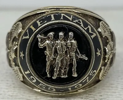 Franklin Mint Vietnam Sterling Silver Men’s Ring 1959-75 Sz 12.5 16.5g • $84.99