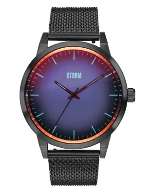 Mens STORM Styro Slate Blue Watch With Blue Dial And Black Milanese Strap 474... • £119.99