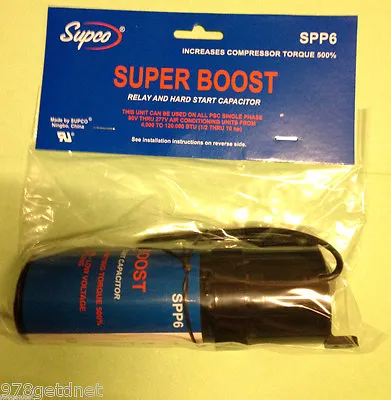 Supco SPP6 Super Boost Relay & Hard Start Capacitor Starter POW-R-PAK 500% • $13.80