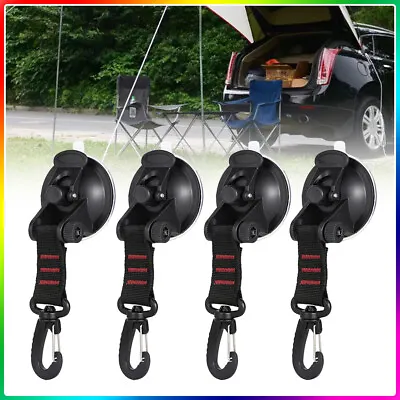 4PCS Heavy Duty Suction Cups With Hooks Vacuum Suction Cup Wall Anchor • £9.54