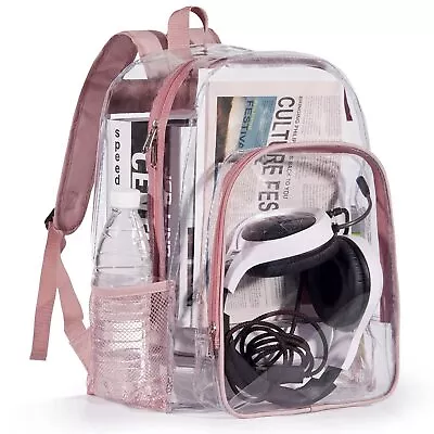 Mochila Escolar Transparente Resistente Ver A TravÃ©s De Bolsas De Libros • $20.19