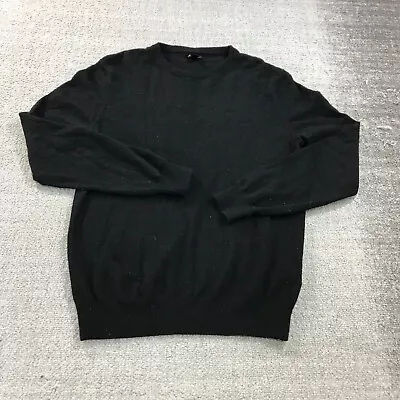 J Crew Sweater Mens Medium Italian Cashmere Pullover Black Casual Adult • $29.95