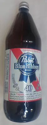 Used Empty Rare Pabst Blue Ribbon 40OZ Bottle/Glass/Lid Included/Memorabilia • $12
