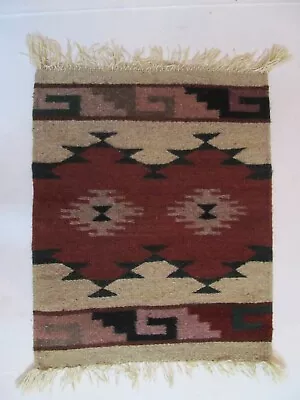 $35.99 • Buy Escalante Imports Hand Woven Wool Rug Aztec Zapotec Tribe Mexico 21 X 16 